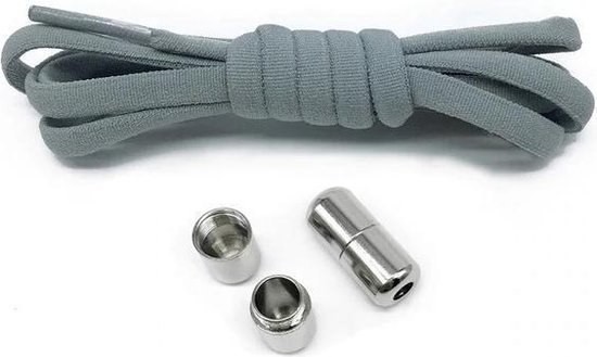 lacets - (gris) - ne pas nouer - lacets élastiques - pas de lien - lacets - lacets de sport - ronds - lacets - lacets pour enfants