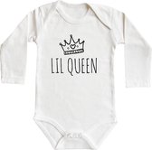 Baby rompertjes - Lil queen - maat 74/80 - lange mouwen - baby - baby kleding jongens - baby kleding meisje - rompertjes baby - rompertjes baby met tekst - kraamcadeau meisje - kra
