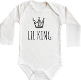 Romper - Lil king - maat 62/68 - lange mouwen - baby - baby kleding jongens - baby kleding meisje - rompertjes baby - rompertjes baby met tekst - kraamcadeau meisje - kraamcadeau jongen - zwa
