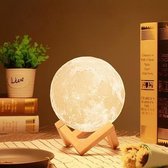 Nixnix - Maan Lamp – 20 cm extra groot - Lamp Kinderkamer - Moon Light - Milieuzuining +AA - 6 uur powerbatterij - 16 kleuren incl. dimfunctie – Nachtlampje kind - LED Nachtlamp