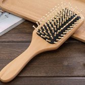 Bamboe haarborstel Medium - Zwart -  Plasticvrij - Milieuvriendelijk - Houten haarborstel