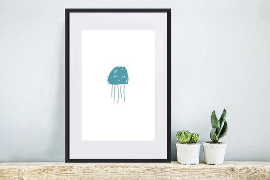 Affiche avec cadre Pastel - Méduse - dessin - 40x60 cm