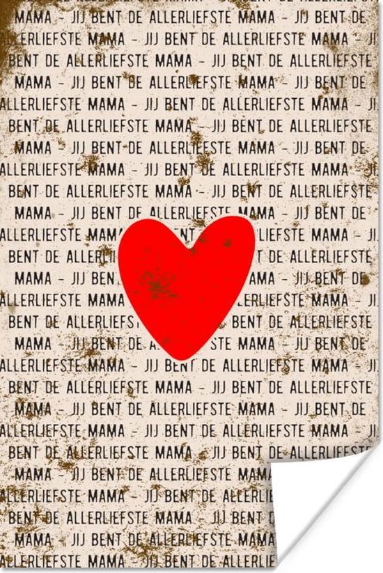 Affiche Cadeau maman - Maman chérie - Vintage - 60x90 cm