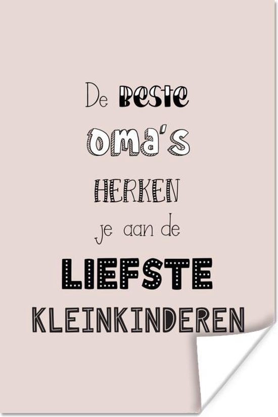 koffer Melodrama Ventileren Poster Quotes - De beste oma's herken je aan de liefste kleinkinderen -  Spreuken - Oma... | bol.com
