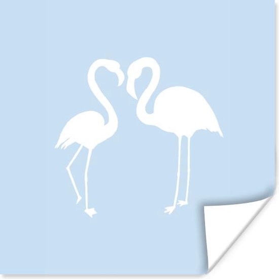 Poster Flamingo - Silhouette - Pastel - 50x50 cm