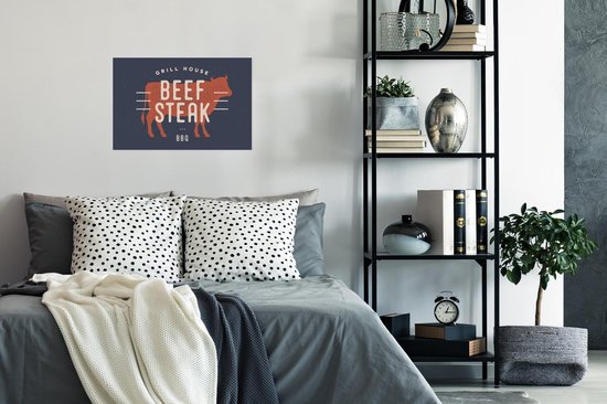 Affiche Mancave - Steak - BBQ - 30x20 cm