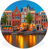 Cercle mural - Plastique - Amsterdam - Canaux - Architecture - ⌀ 90 cm