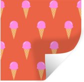 Muurstickers - Sticker Folie - IJs - Patronen - Zomer - 100x100 cm - Plakfolie - Muurstickers Kinderkamer - Zelfklevend Behang XXL - Zelfklevend behangpapier - Stickerfolie