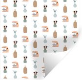 Stickers muraux - Sticker Feuille - Ustensiles de Cuisine - Motif - Pastel - 50x50 cm - Feuille Adhésive - Stickers muraux Chambre d'Enfant - Papier Peint Auto Adhésif