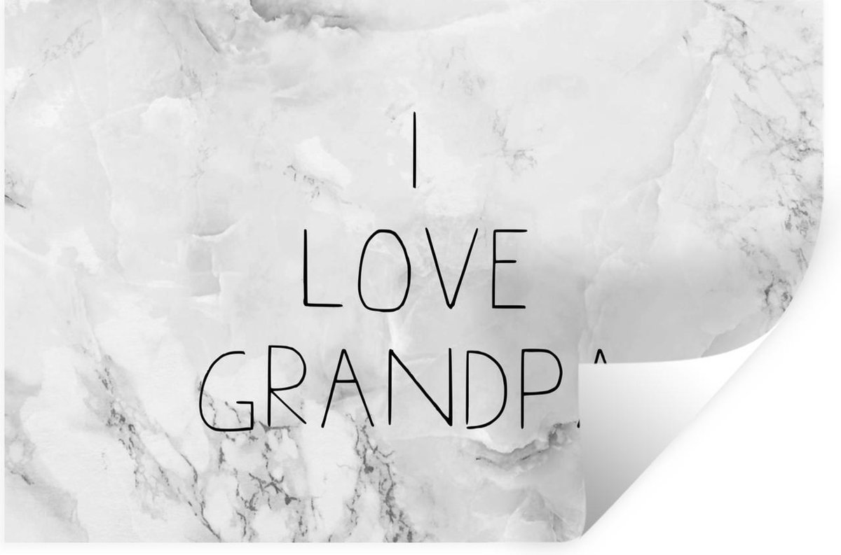 Muurstickers - Sticker Folie - Spreuken - I love grandpa - Opa - Quotes - 30x20 cm - Plakfolie - Muurstickers Kinderkamer - Zelfklevend Behang - Zelfklevend behangpapier - Stickerfolie