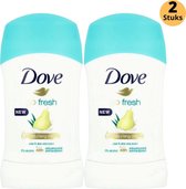 Dove Go Fresh Pear & Aloe Vera Deodorant Stick - Anti Transpirant Deo Stick met 0% Alcohol - 48 Uur Zweetbescherming - Deodorant Vrouw - 2-Pack