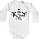 RompertjesBaby - Hoera jullie worden opa & oma ! - maat 86/92 - lange mouwen - baby - baby kleding jongens - baby kleding meisje - rompertjes baby - rompertjes baby met tekst - kraamcadeau me