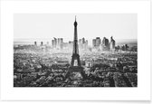 JUNIQE - Poster Paris Skyline -20x30 /Grijs & Wit