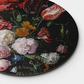 Muurcirkel Flowers in a Vase Round - Dibond - Meerdere Afmetingen & Prijzen