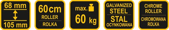 VOREL Metalen verstelbare rolbok - max 60kg van Merkloos	 — afbeelding 3