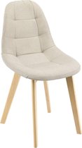 Eetkamerstoelen - Set van 2 stoelen - Afmeting (HxBxD) 86 x 53 x 47 cm - Kleur beige & beuken look