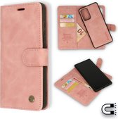 Casemania Hoesje Geschikt voor Apple iPhone 13 Mini Pale Pink - 2 in 1 Magnetic Book Case