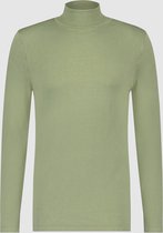 Purewhite -  Heren Slim Fit   Essential Trui  - Groen - Maat L