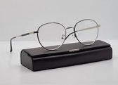 ALAND OPTIEK Bril op sterkte +3,0 - elegante unisex leesbril +3.0 - zilver - leesbril met brillenkoker en microvezeldoekje - Boshi B7115 C1 - Ronde lunettes - Monture en metal