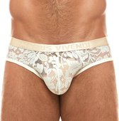 Modus Vivendi - Floral Lace Classic Brief Ivory - Maat M - Heren Slip - Kanten Mannen Ondergoed