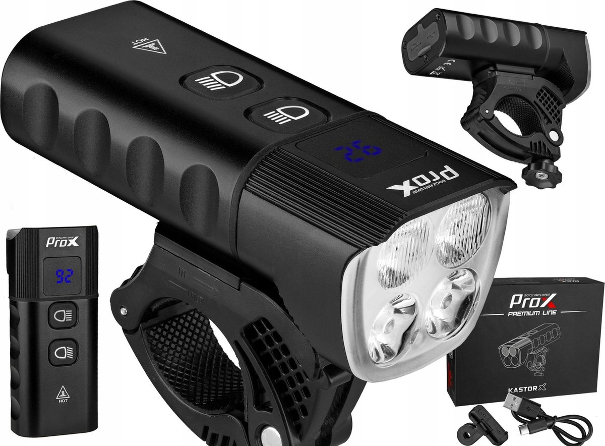 ProX 1800 Lumen Fietslamp voorlicht - Fietsverlichting USB Oplaadbaar - Koplamp Fiets - LED Racefiets / Mountainbike