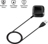 DrPhone - USB Kabel X1 - Oplaadkabel Adapter + Dock - Geschikt voor Fitbit Versa 2 - Laadkabel - Zwart