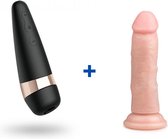 Satisfyer Pro 3 - Clitorisstimulator + Realistische Stevige Dildo met Zuignap - 15.5cm