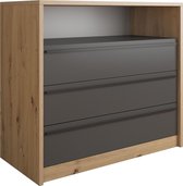 Meubella - Commode Kira - Eiken - Grijs - 100 cm