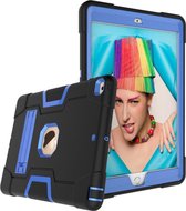 Case2go - Tablet hoes geschikt voor iPad 2021 - 10.2 Inch - Schokbestendige Back Cover - Hybrid Armor Case - Zwart/Blauw