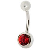 Fako Bijoux® - Navelpiercing - Classic - Kristal - Rood