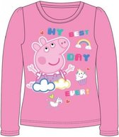 Peppa Pig shirt - donkerroze - Peppa Big longsleeve - maat 104