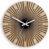 Belanian - Klokken - Wandklokken - Houten klok, 33.5 cm grote wandklok, unieke wandklok, geschenkklok, ongebruikelijke wandklok, moderne klok, abstracte stijl, Arian_wood_White
