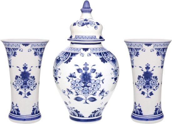 Vazen decoratief - set van 3 - Delfts blauw - Royal Delft - vazen set - kaststel - cadeau voor vrouw