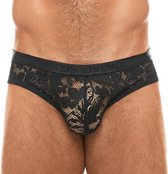 Modus Vivendi - Floral Lace Classic Brief Zwart - Maat L - Heren Slip - Kanten Mannen Ondergoed