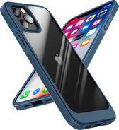 ShieldCase geschikt voor Apple iPhone 13 Pro Max hoesje TPU met rand - blauw/transparant - Shockproof hoesje - Extra robuuste rand - Beschermhoesje - Shockproof Hardcase - Siliconen bumper