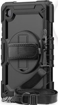 Casecentive Handstrap Pro Hardcase - Coque de protection antichoc avec poignée - Galaxy Tab A7 Lite 8.7 2020 - Noir