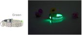 Lichtgevende Halsband Hond – LED Halsband – Maat L - 45/53 cm - Verlichting hond – Honden lampje - Hondenhalsband inclusief batterijen - Honden verlichting - Tijgerprint Groen