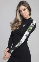 SikSilk Floral Pixel Bodycon Dress - Black