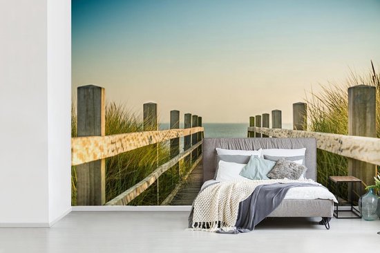 Papier peint - Papiers Papier peint photo Clôture - Chemin - Mer - Largeur 330 cm x Hauteur 220 cm