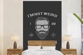 Behang - Fotobehang Vintage - Baard - Bril - Breedte 200 cm x hoogte 300 cm