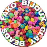 Fako Bijoux® - Klei Kralen Hartjes Smiley / Emoji - Figuurkralen - Polymeer Kralen - Kleikralen - 9mm - 100 Stuks