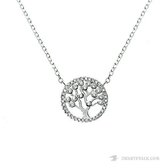 Juwelier Zwartevalk - ZILVEREN (GERHODINEERD) KETTING MET LEVENSBOOM 25.228