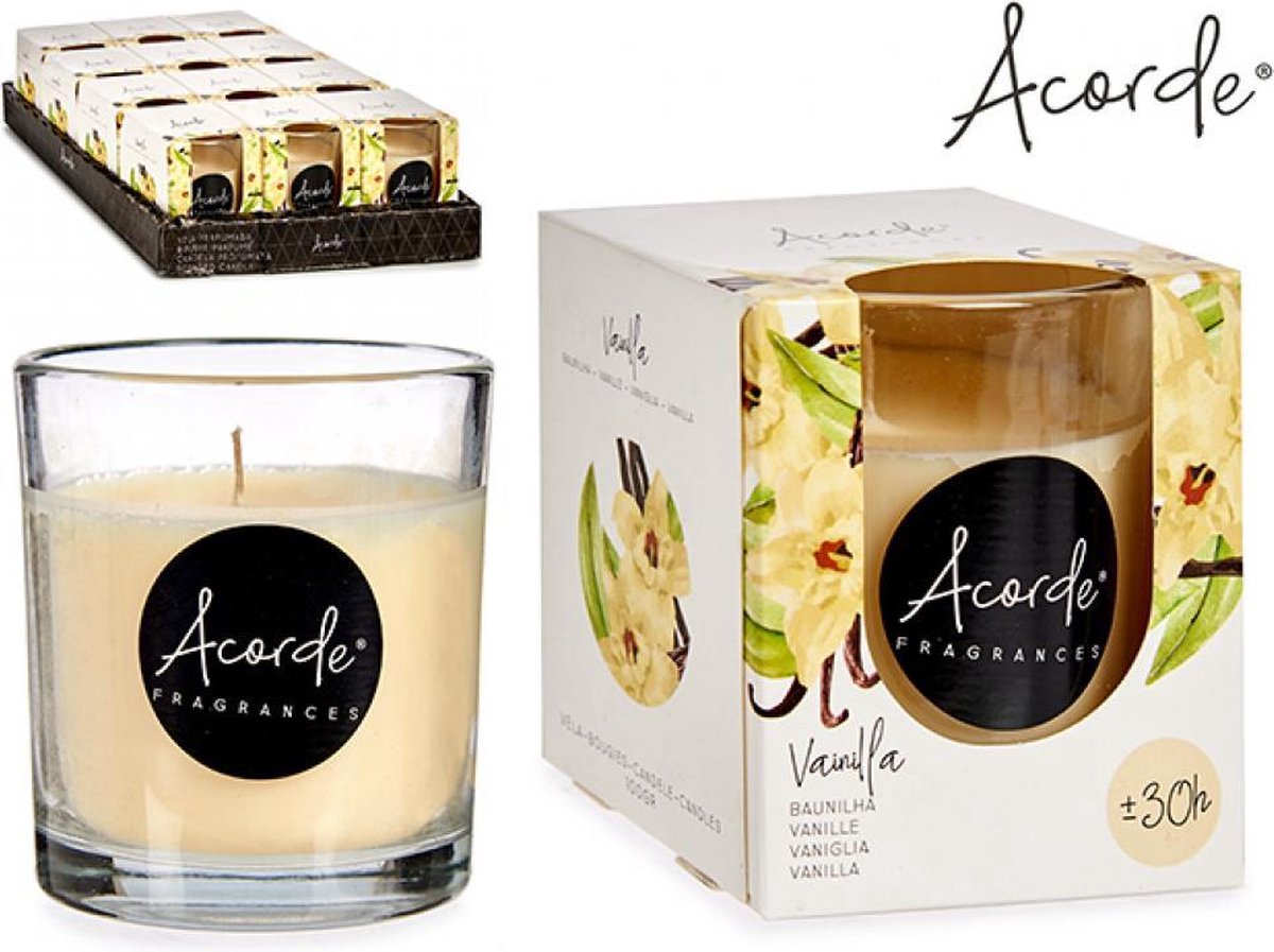 Acorde Geurkaarsenset 2 stuks - VANILLE + ORCHIDEE - In glas - 30u Beige+roze