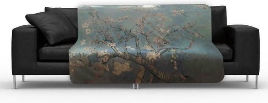 Dunne Fleecedeken - Plaid – kunst - 150 x 120 cm - Amandelbloesem van Vincent van Gogh