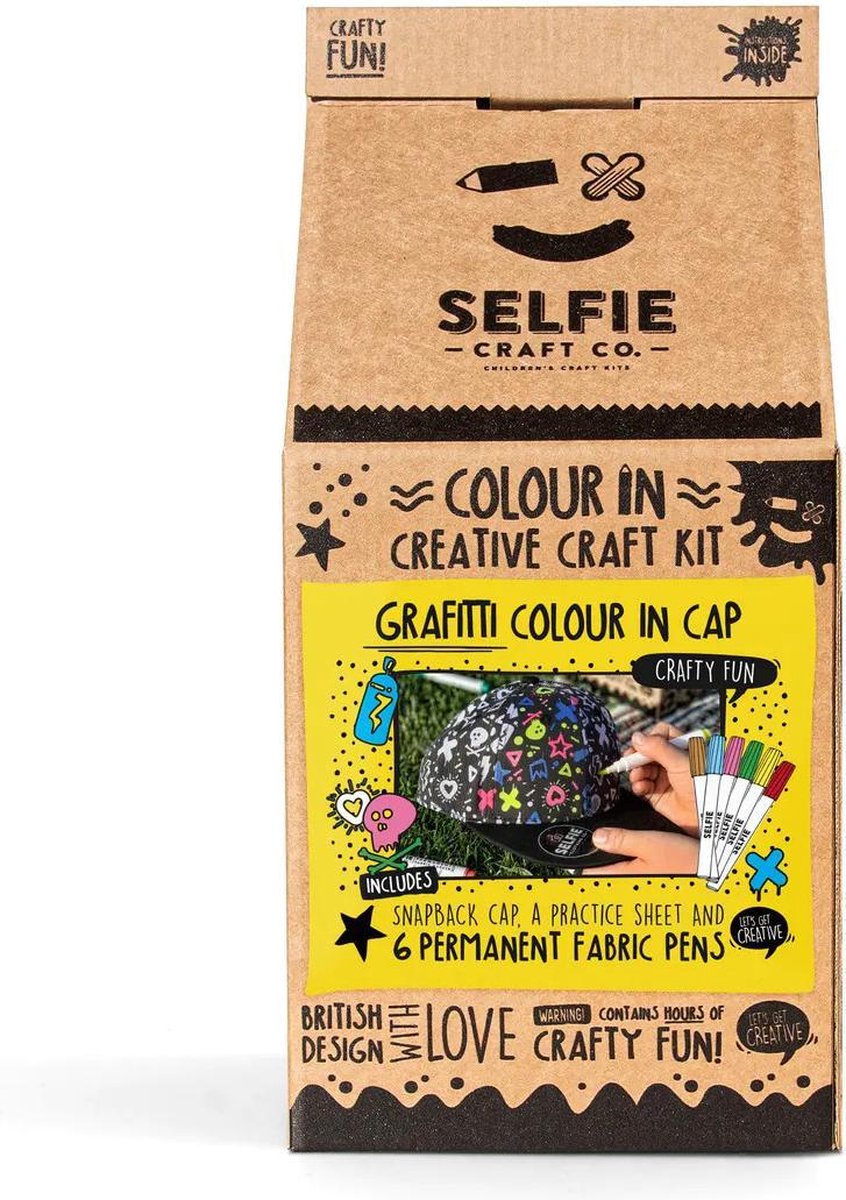 OP = OP!!! - Little koekies - Inkleurpet Graffity - zwart - pet - stoer - kinderpet