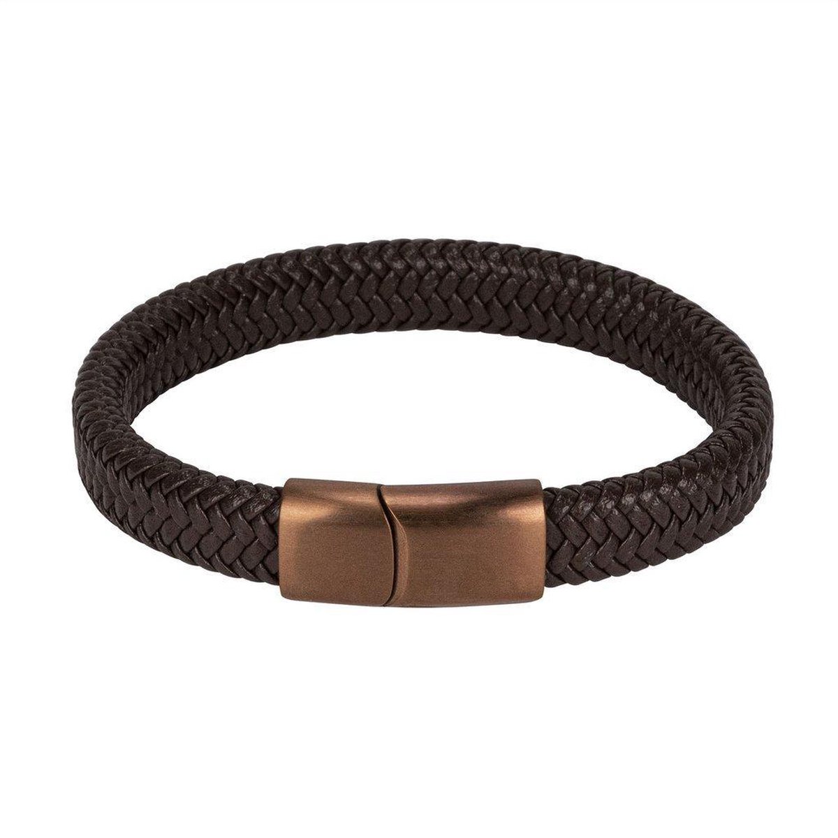 Di Lusso - Armband Dexter - Rundsleder - Bruin - Heren - 22 cm