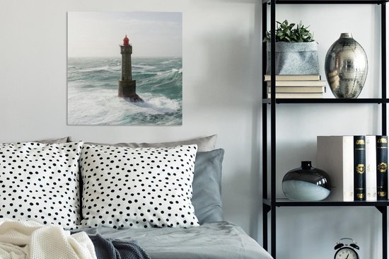Toile Peinture Phare - Mer - France - 50x50 cm - Décoration murale