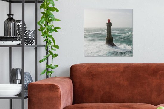 Toile Peinture Phare - Mer - France - 50x50 cm - Décoration murale