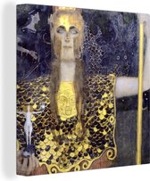 Canvas Schilderij Pallas Athena - Gustav Klimt - 90x90 cm - Wanddecoratie
