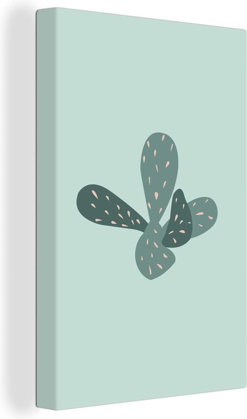 Tableau Été - Cactus - Blauw - 60x90 cm - Décoration murale